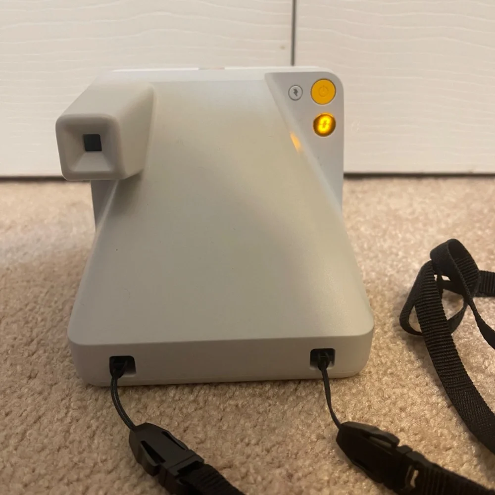 Polaroid Now Instant Camera in White with Rainbow Accent
